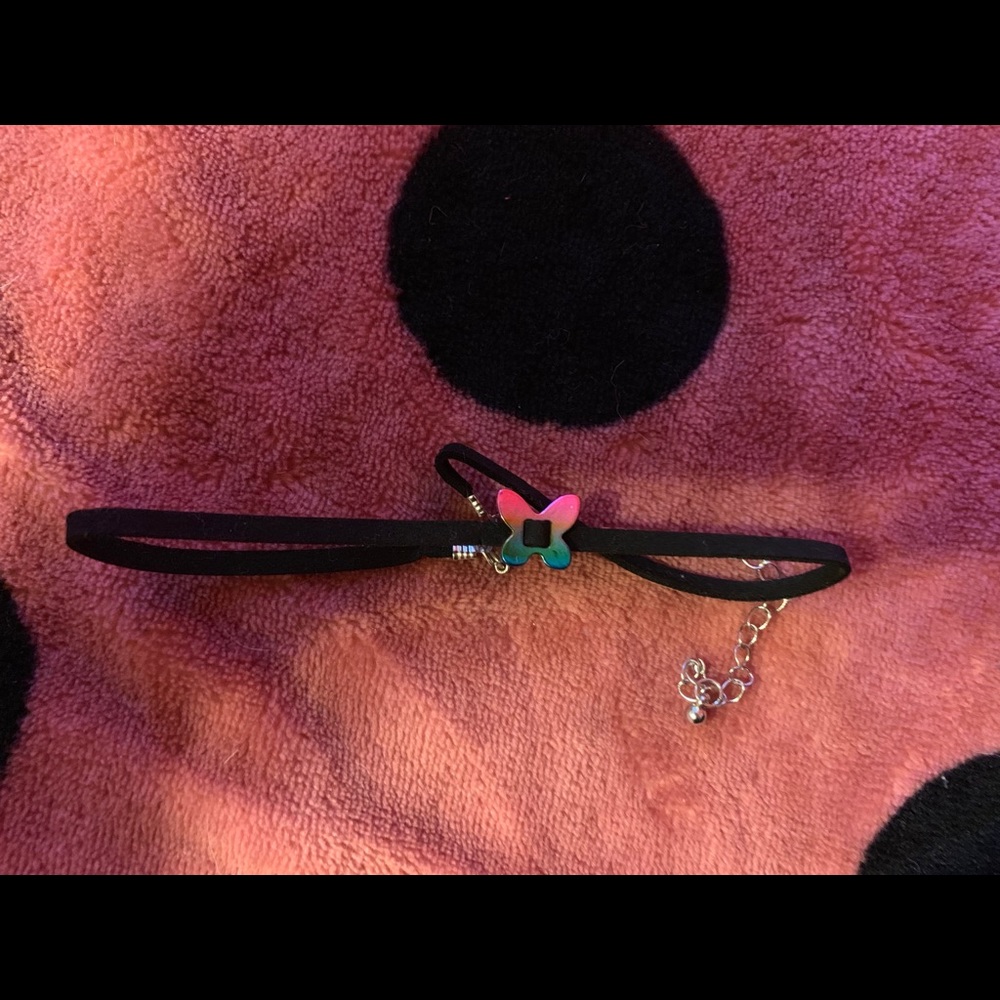 Rainbow butterfly choker